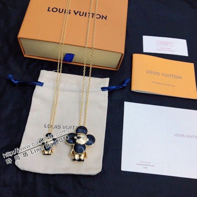 Louis Vuitton新款飾品 路易威登滿鑽太陽花項鏈 LV金色項鏈  zglv2147